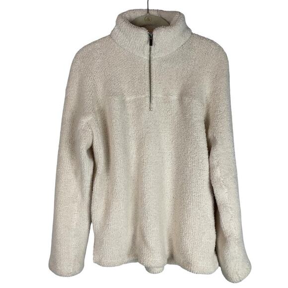 Thread & Supply cream fuzzy half zip pullover - Picture 1 of 8